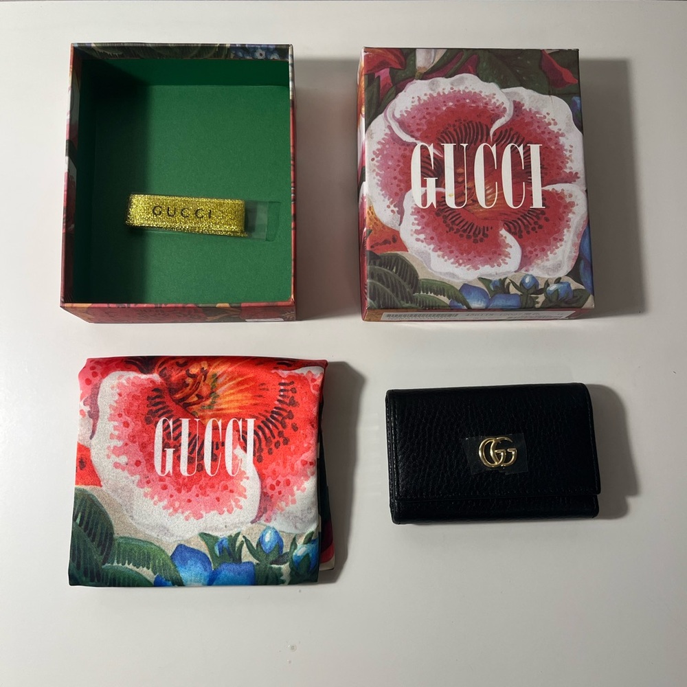 Gucci GG Logo Marmont Leather Key Case Holder Wallet - Picture 3 of 14